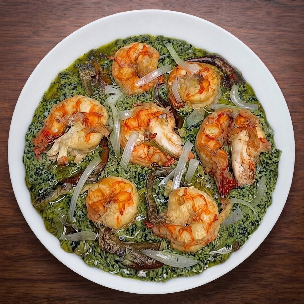 Ndolé Royal au Bœuf & Crevettes